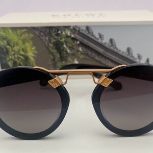 KREWE STL Nylon Sunglasses Black + Shadow 24K Grey Gradient Polarized